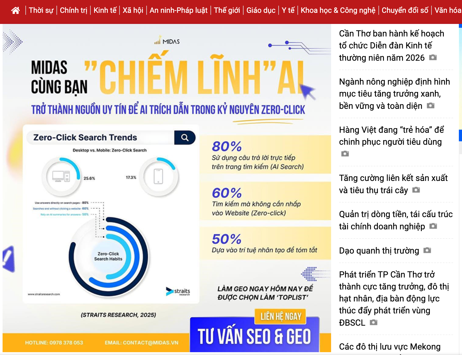 Báo Cần Thơ: Doanh nghiệp nên chọn kết hợp SEO và GEO