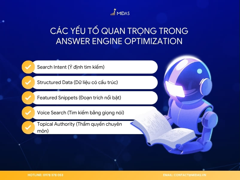 Các yếu tố quan trọng trong Answer Engine Optimization