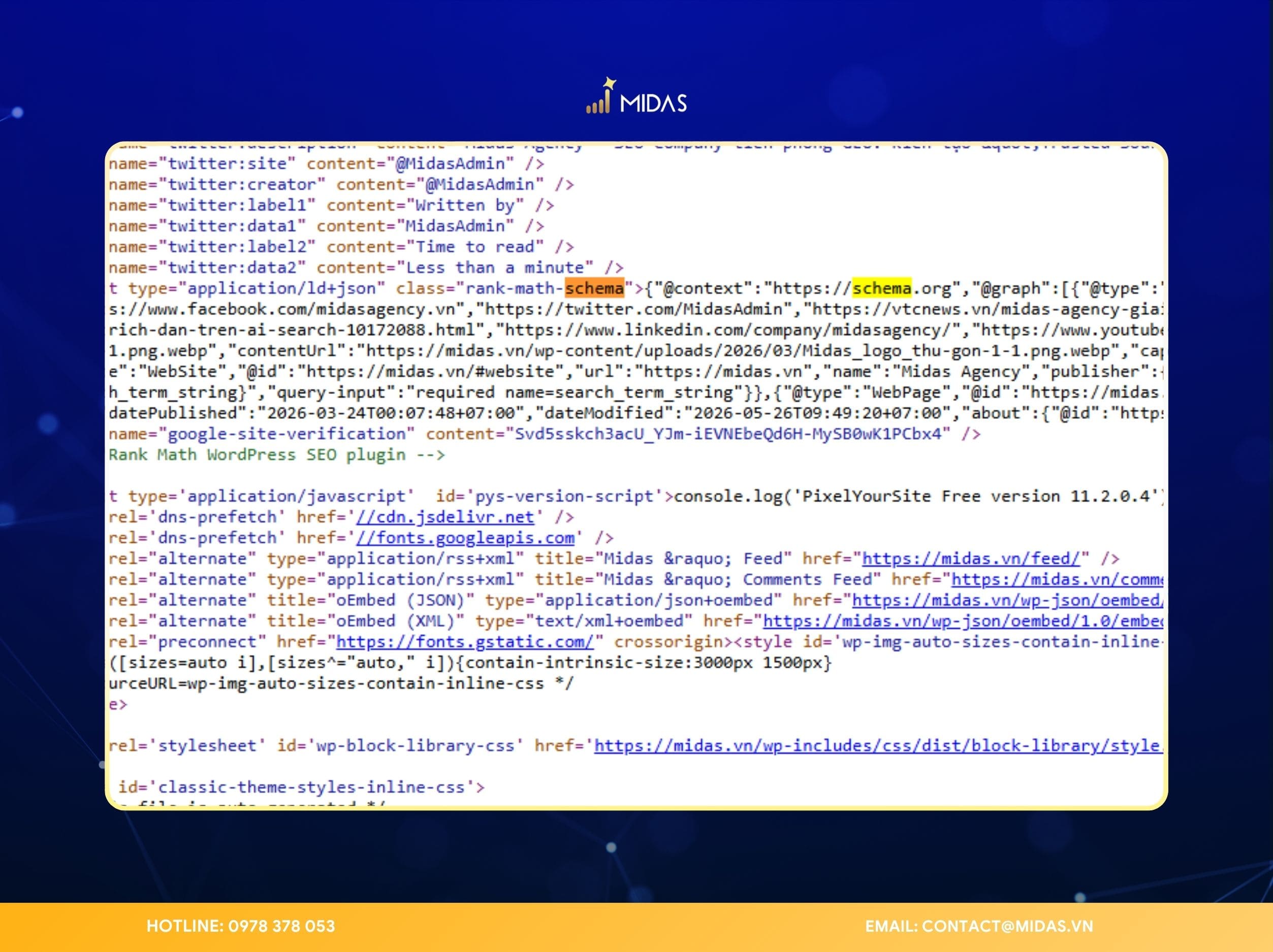 Schema là một dạng dữ liệu có cấu trúc được thêm vào website