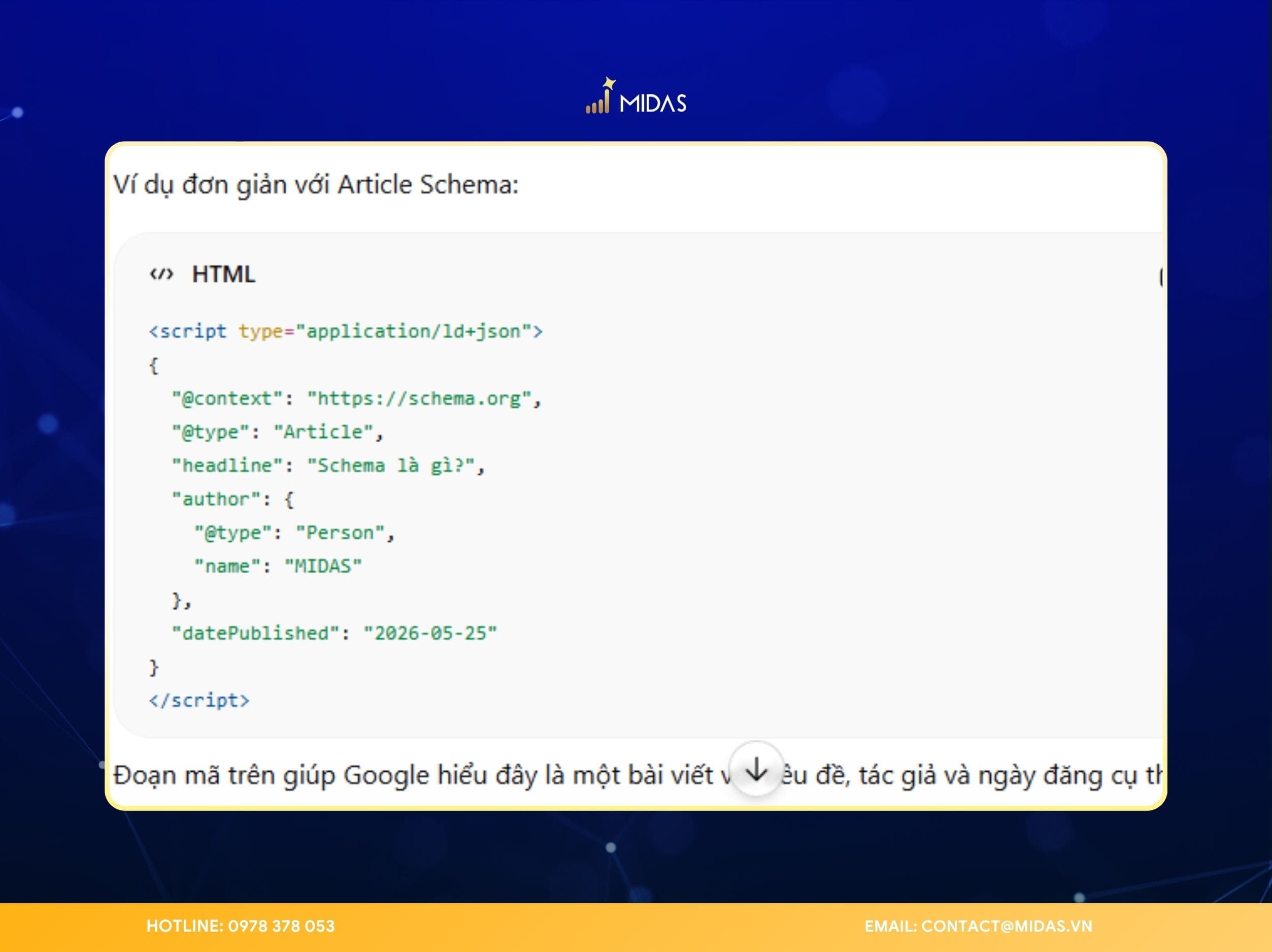 JSON-LD là định dạng dữ liệu có cấu trúc được viết dưới dạng đoạn mã JavaScript