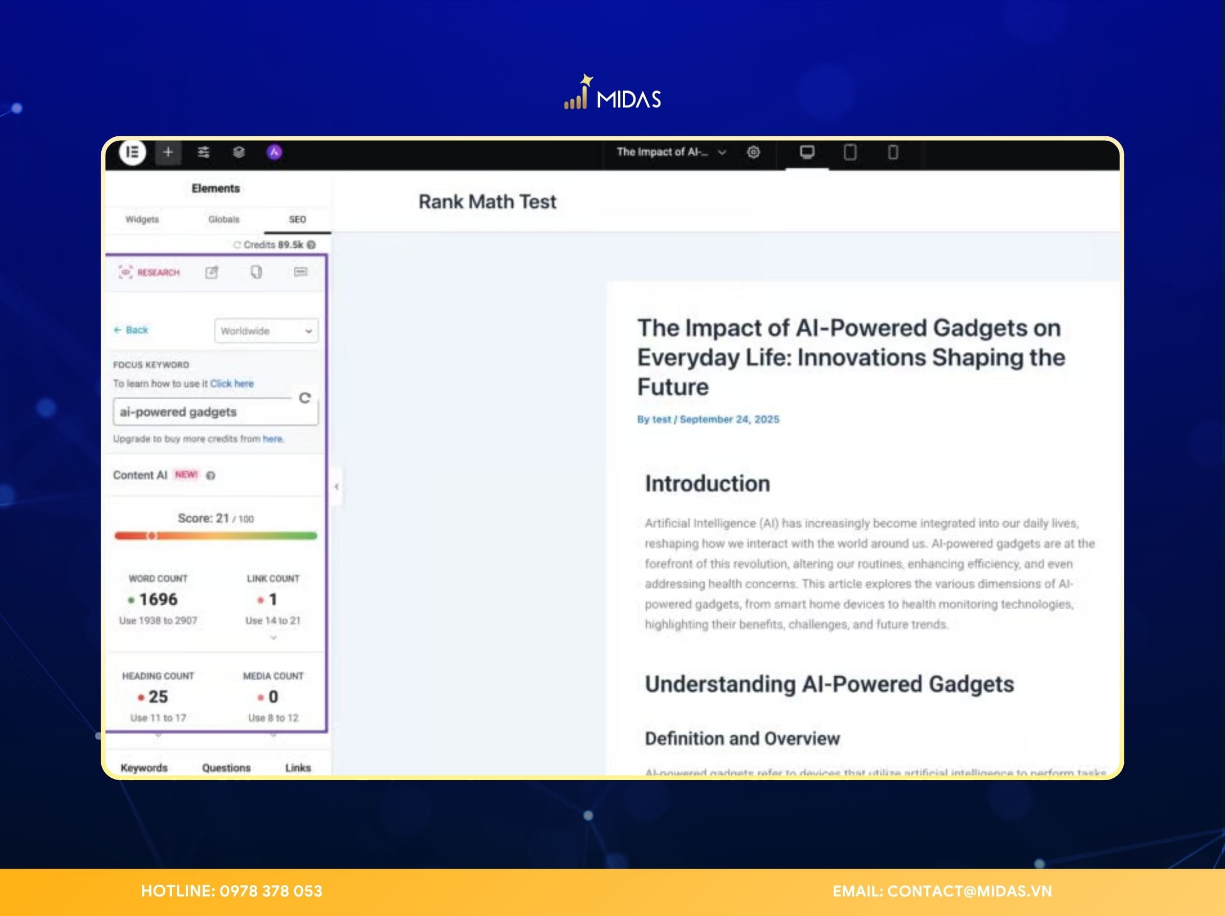 Hệ thống sẽ tạo sẵn đoạn JSON-LD phù hợp với từng loại Schema