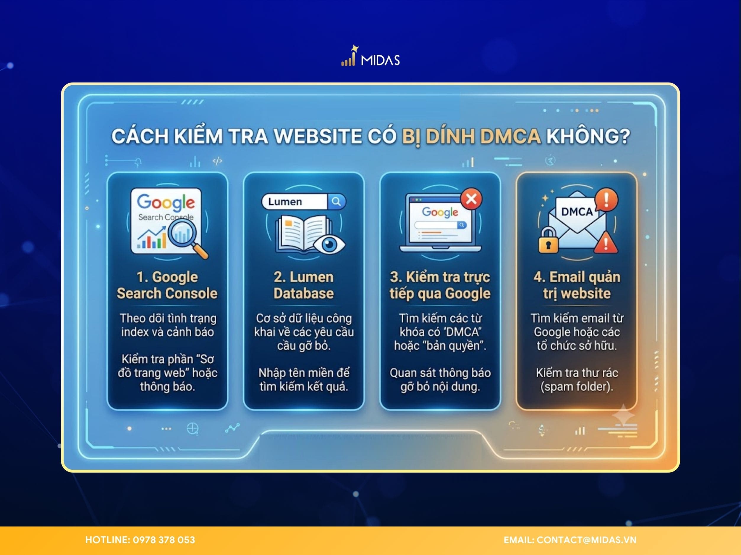 Cách kiểm tra website có bị dính DMCA không? 