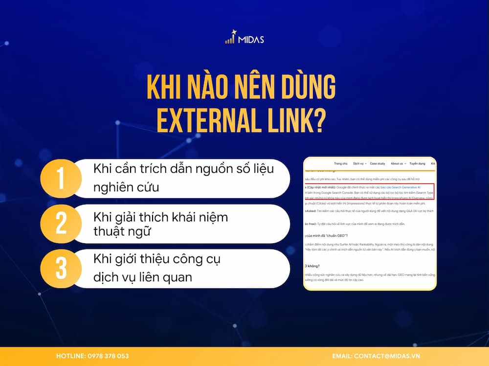 Khi nào nên dùng external link?