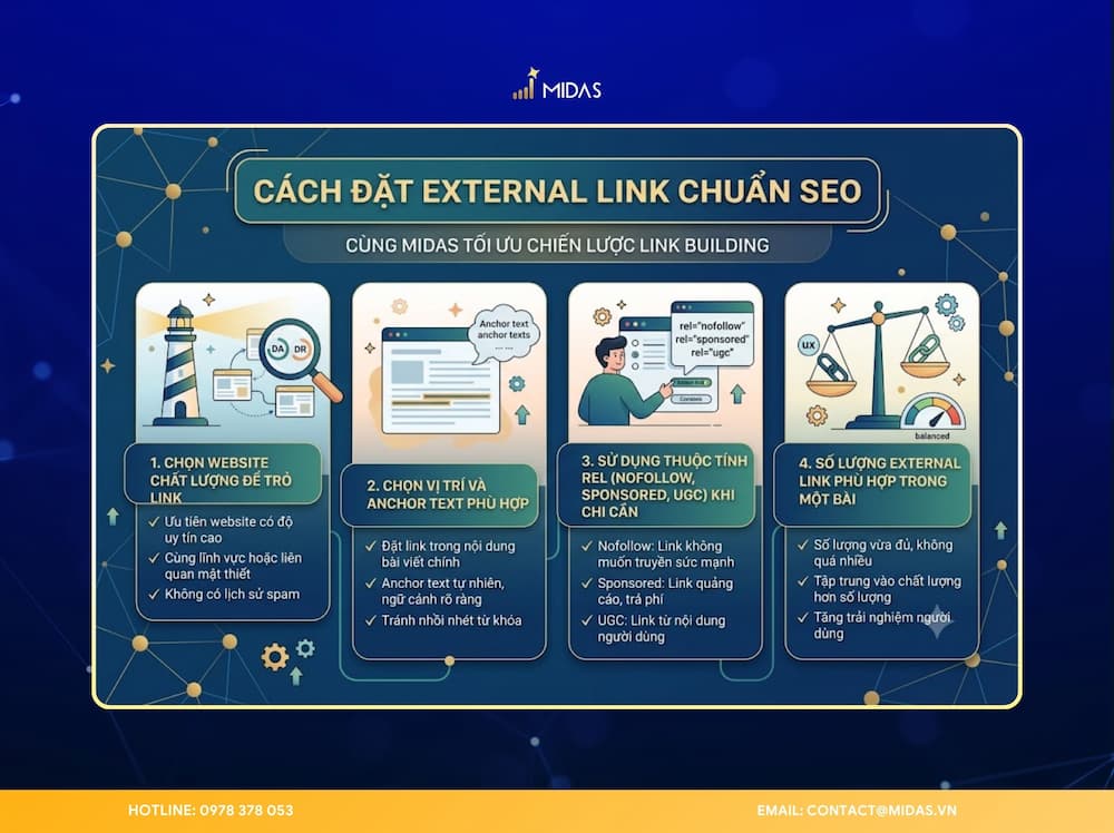 Cách đặt external link chuẩn SEO