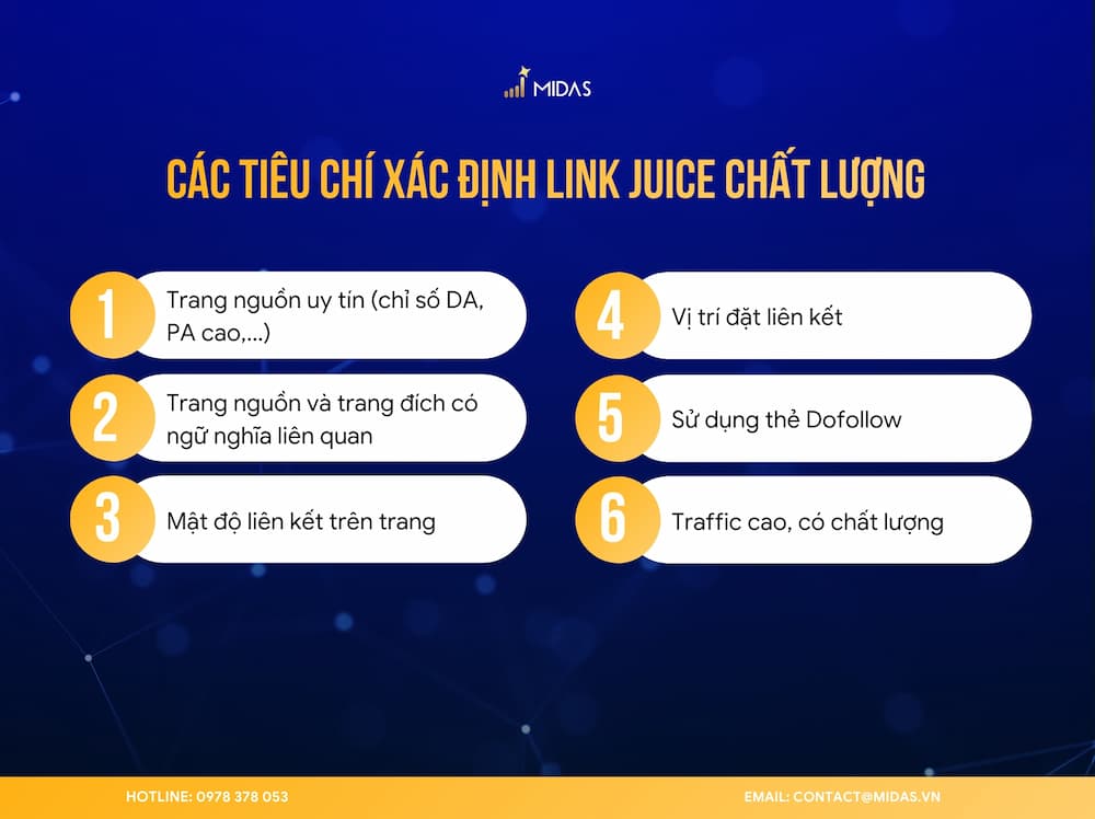 Các tiêu chí quan trọng để đánh giá một nguồn Link Juice chất lượng cao