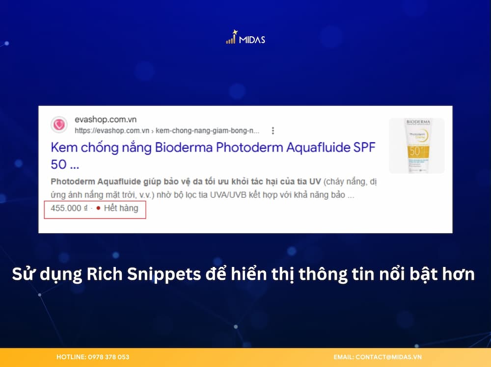 Google có thể hiển thị nhiều thông tin bổ sung giúp website của bạn nổi bật hơn, tăng CTR
