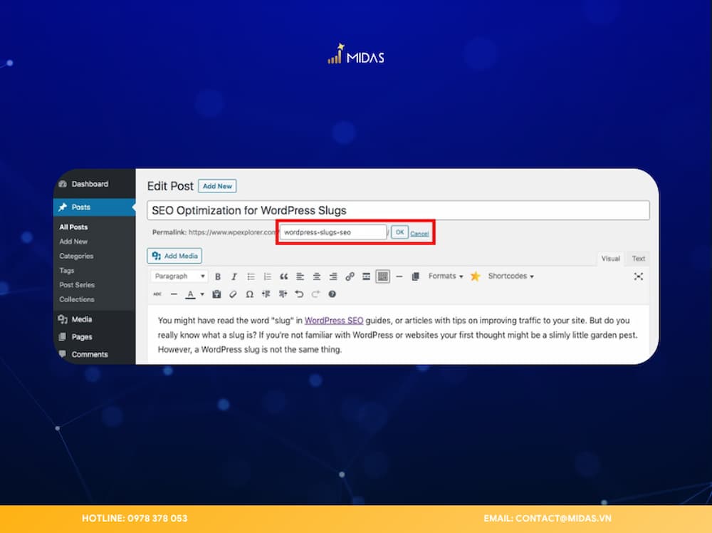 Tinh chỉnh WordPress Slug thủ công giúp URL ngắn gọn, dễ đọc và thân thiện hơn với bọ tìm kiếm.