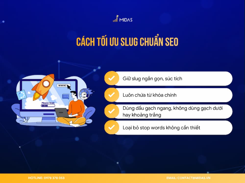 Checklist tối ưu slug chuẩn SEO. 