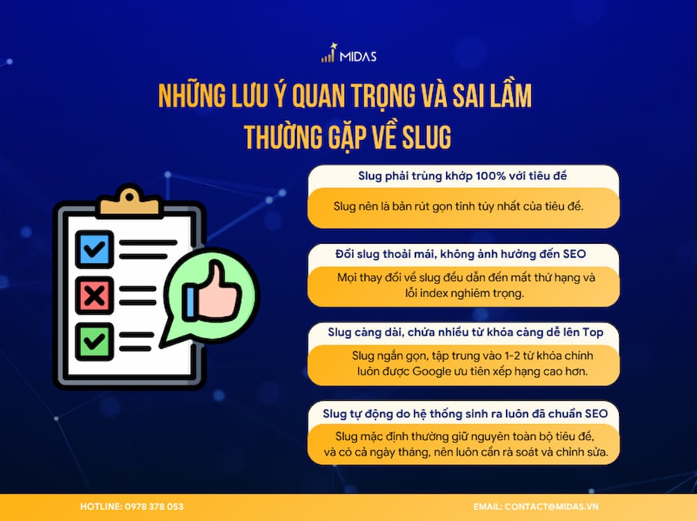 Những lỗi sai thường mắc phải nhất khi tối ưu slug cho website.