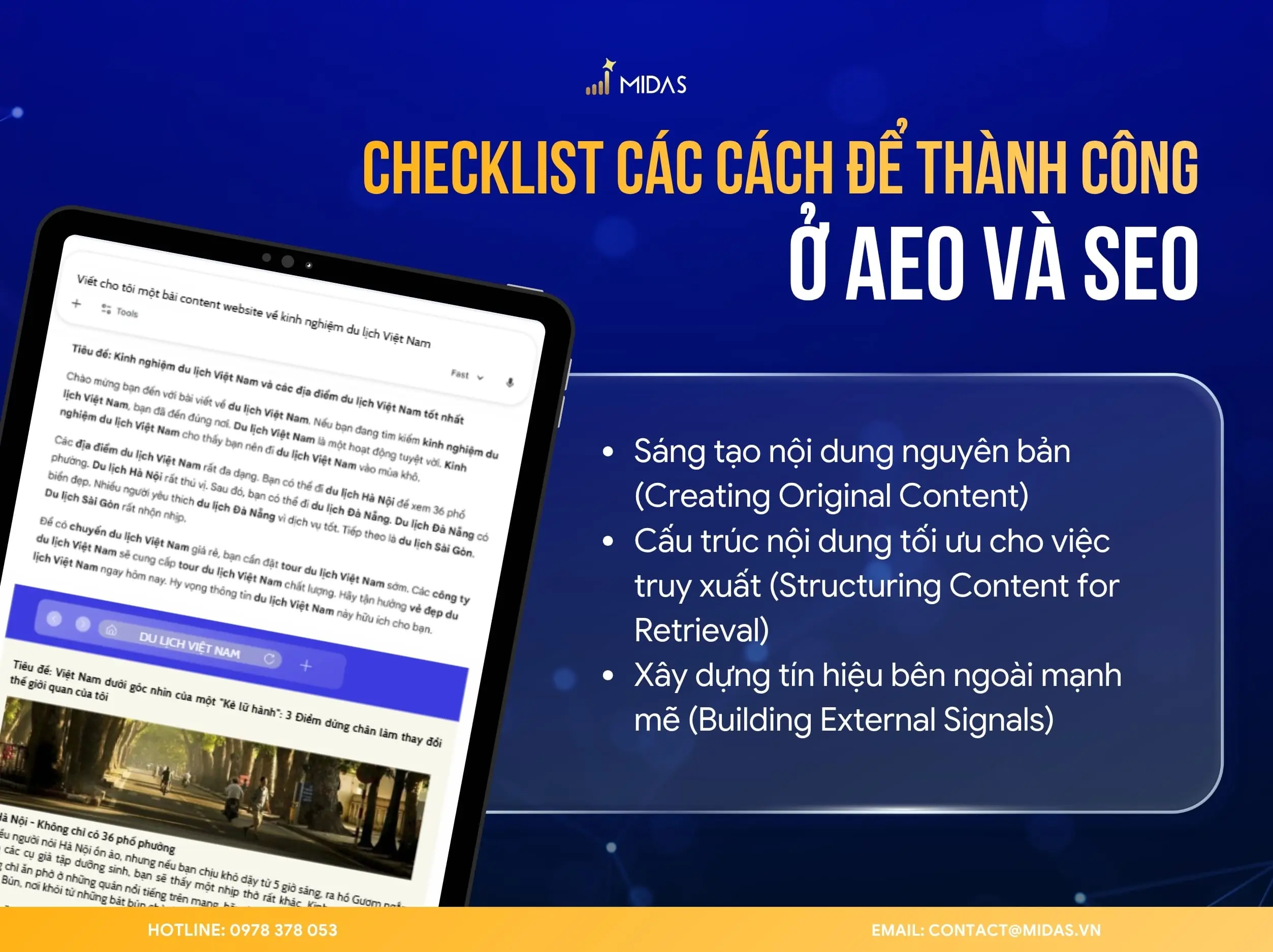 Checklist các cách để thành công ở cả AEO và SEO