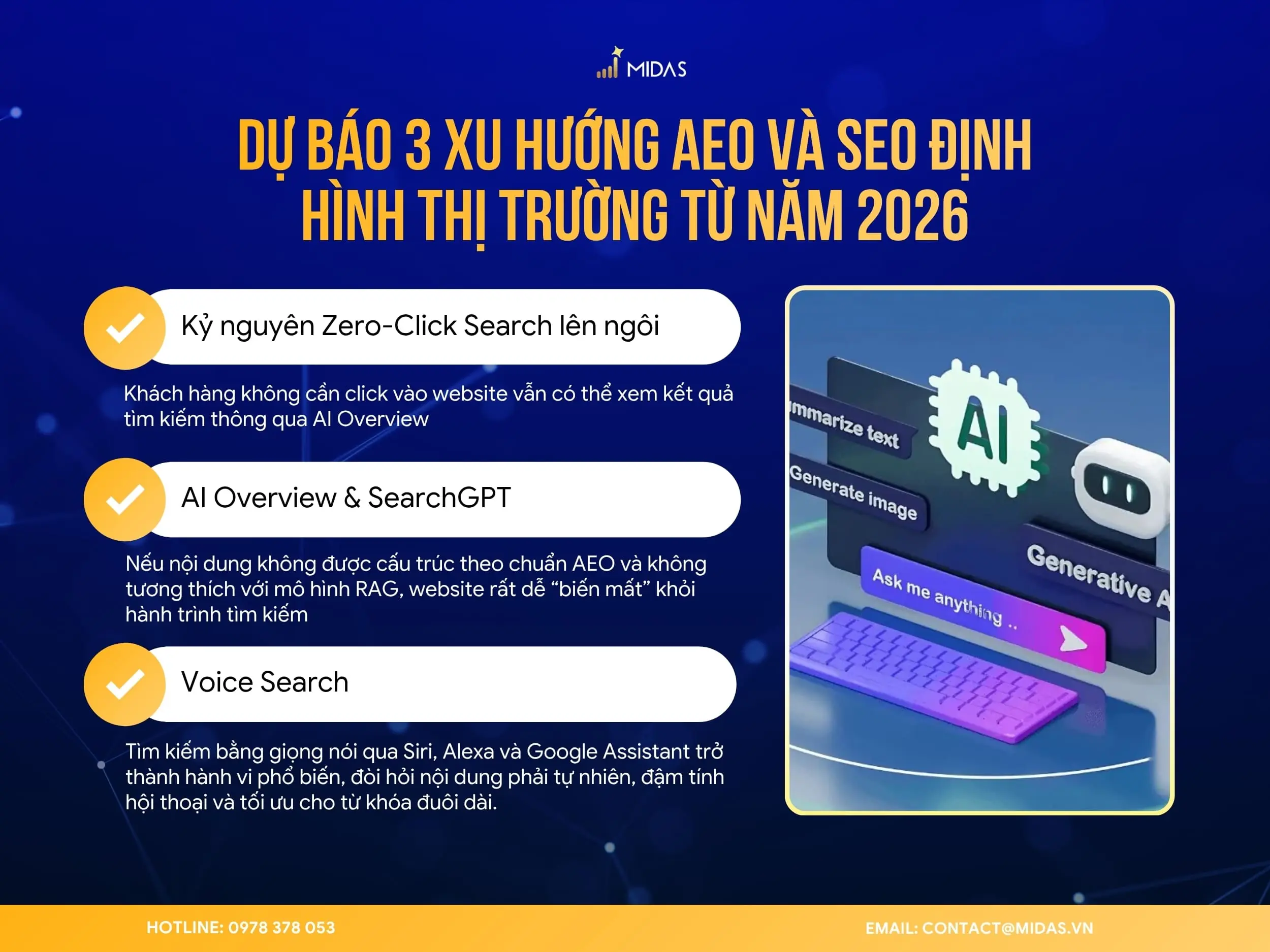 Midas Agency dự đoán 3 xu hướng AEO và SEO định hình thị trường từ năm 2026
