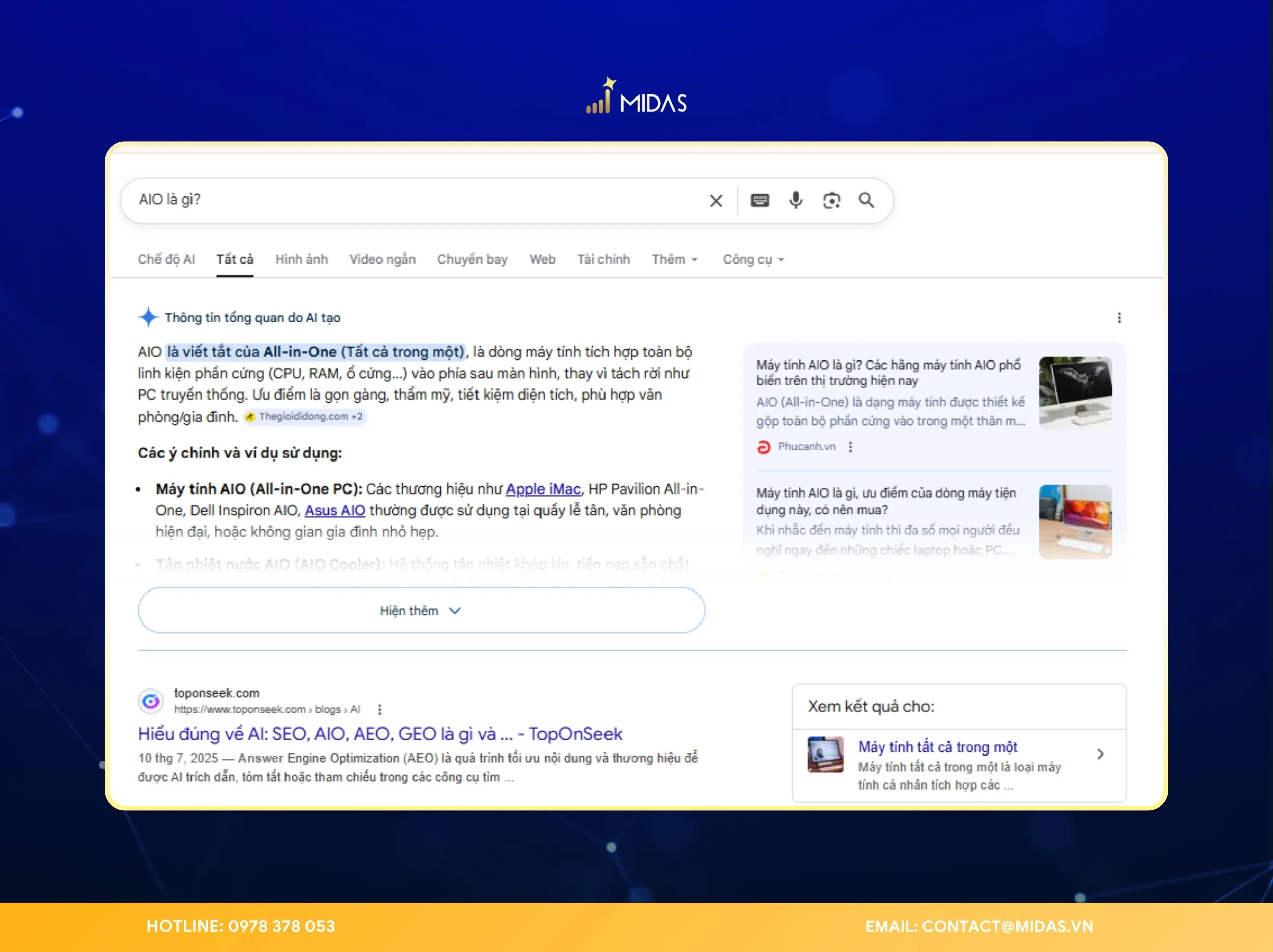 AIO hoạt động dựa trên cơ chế phân tích ý định tìm kiếm (Search Intent) của người dùng