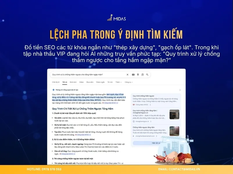 Sự chênh lệch trong ý định tìm kiếm sẽ không lọt vào trích dẫn AI
