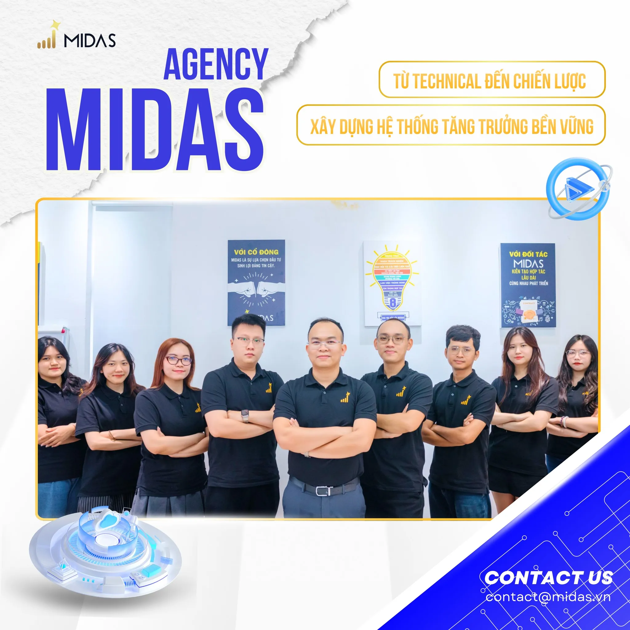 Midas Agency hoạt động như 1 đội ngũ In-house giúp website khách hàng trở thành Trusted-Source