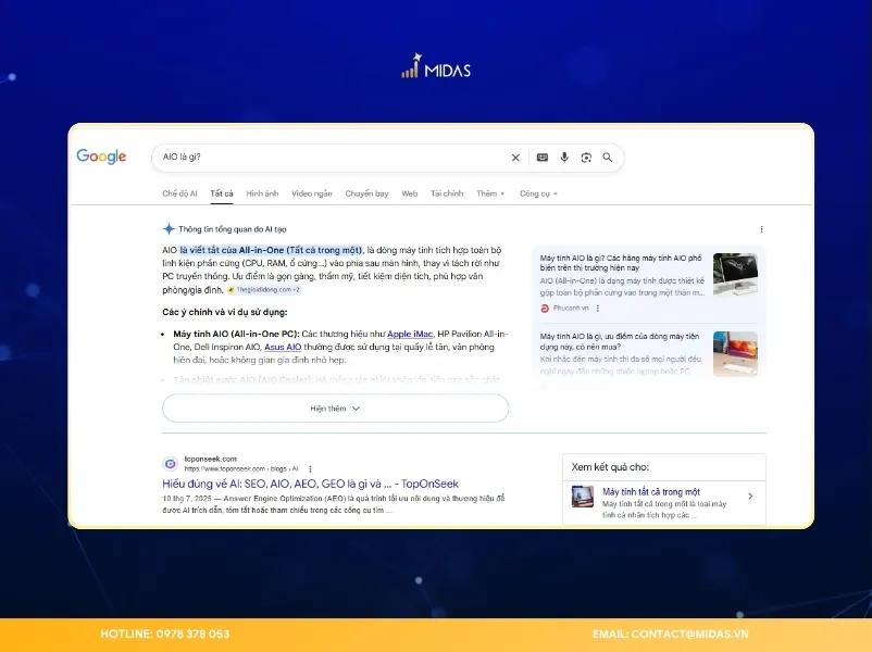 Kết quả tìm kiếm chuyển từ danh sách link sang câu trả lời trực tiếp