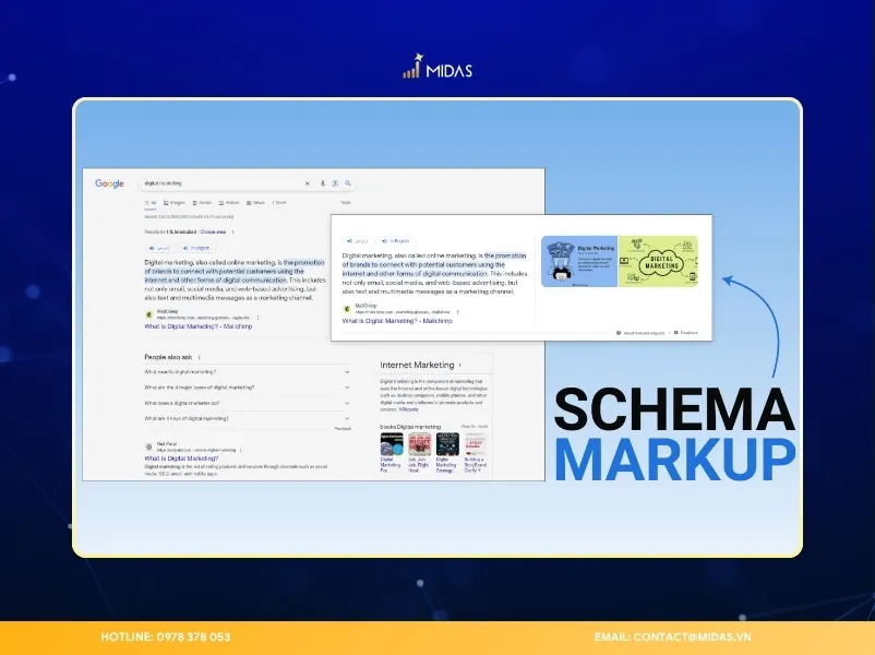 Schema Markup là dạng dữ liệu có cấu trúc thêm vào website giúp công cụ tìm kiếm và AI hiểu rõ nội dung trên trang