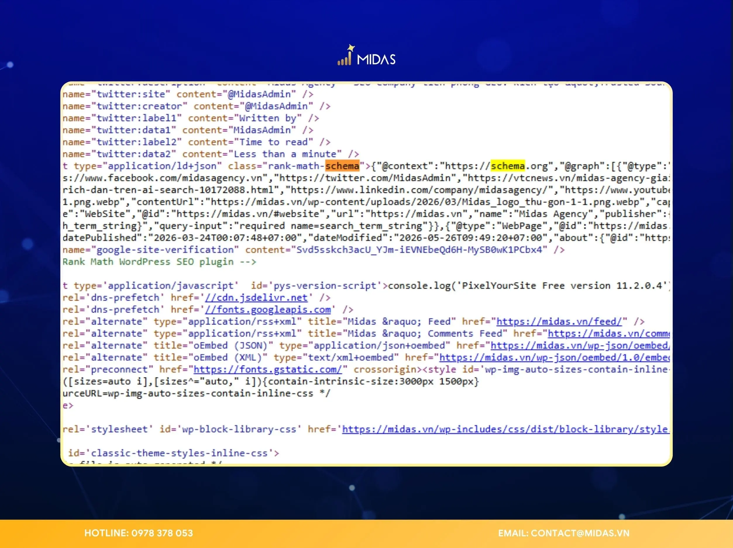 Schema là một dạng dữ liệu có cấu trúc được thêm vào website